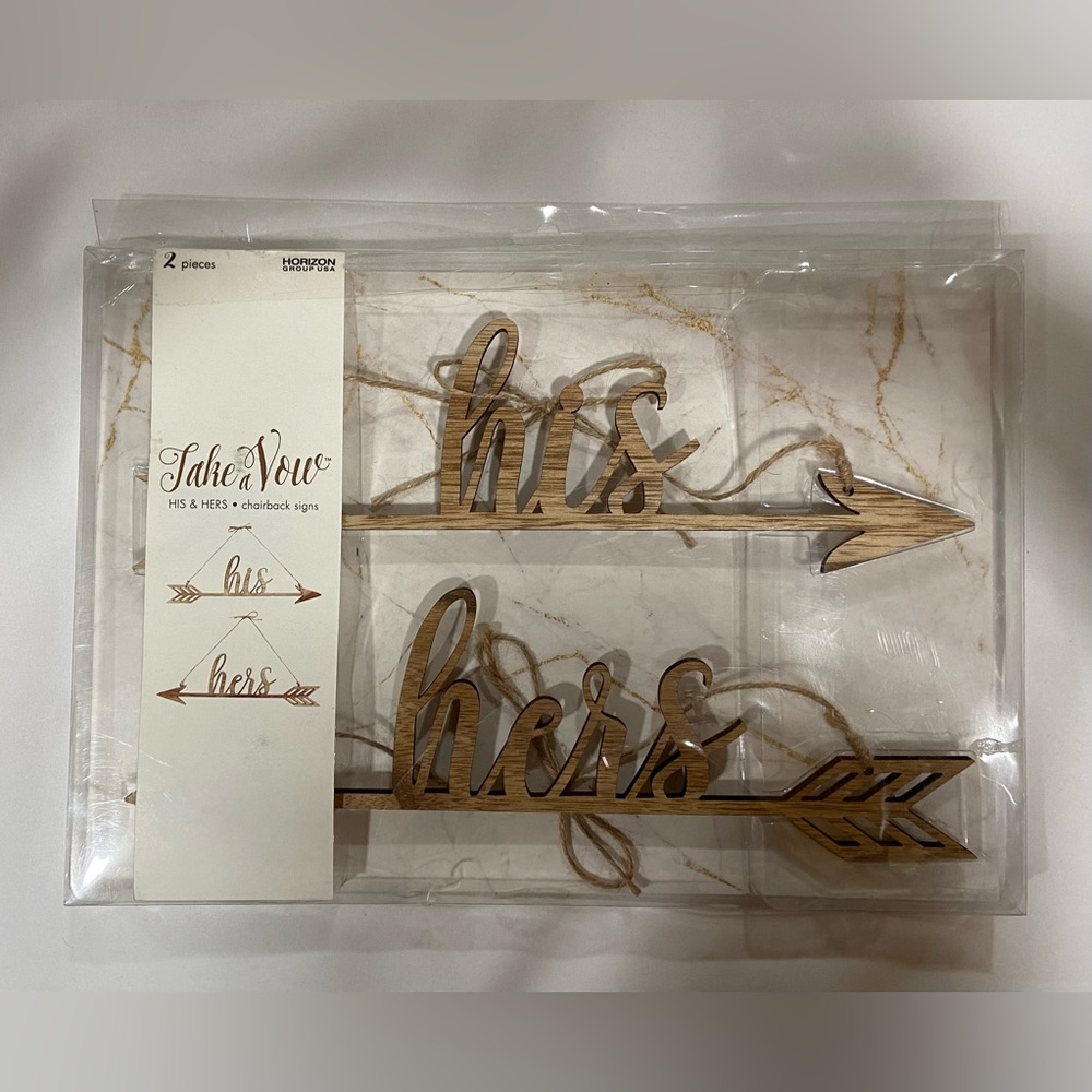 Take a Vow HIS & HERS Arrows Wood Chairback Signs